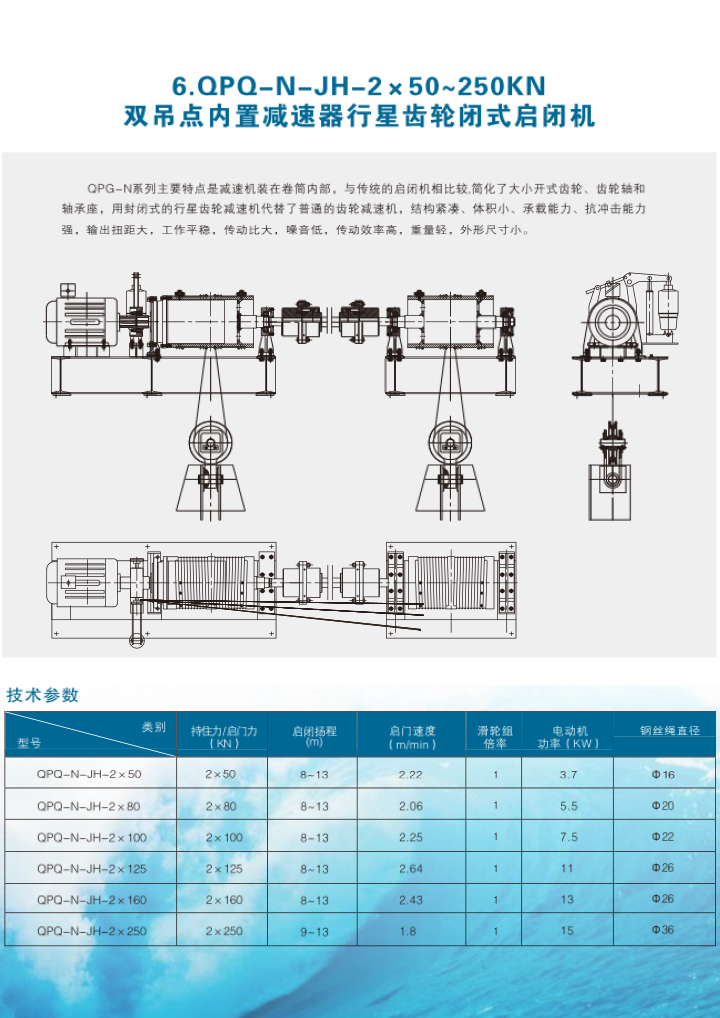 QHQ-JH-N双吊点内置减速器行星齿轮卷扬启闭机 - 优良产品(images 2)